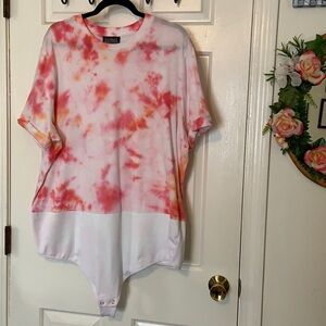 DANIELLE BERNSTEIN Tie Dye T-Shirt Bodysuit AS IS